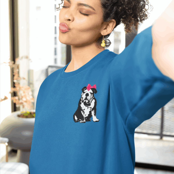 Sitting Pretty English Bulldog Crewneck Sweatshirt