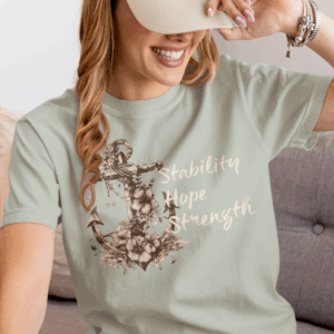 Stability, Hope, Strength - Anchor Mediumweight T-Shirt