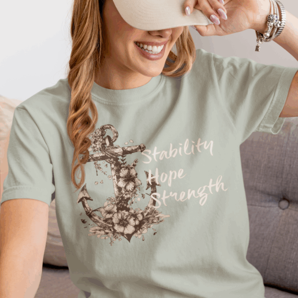 Stability, Hope, Strength - Anchor Mediumweight T-Shirt