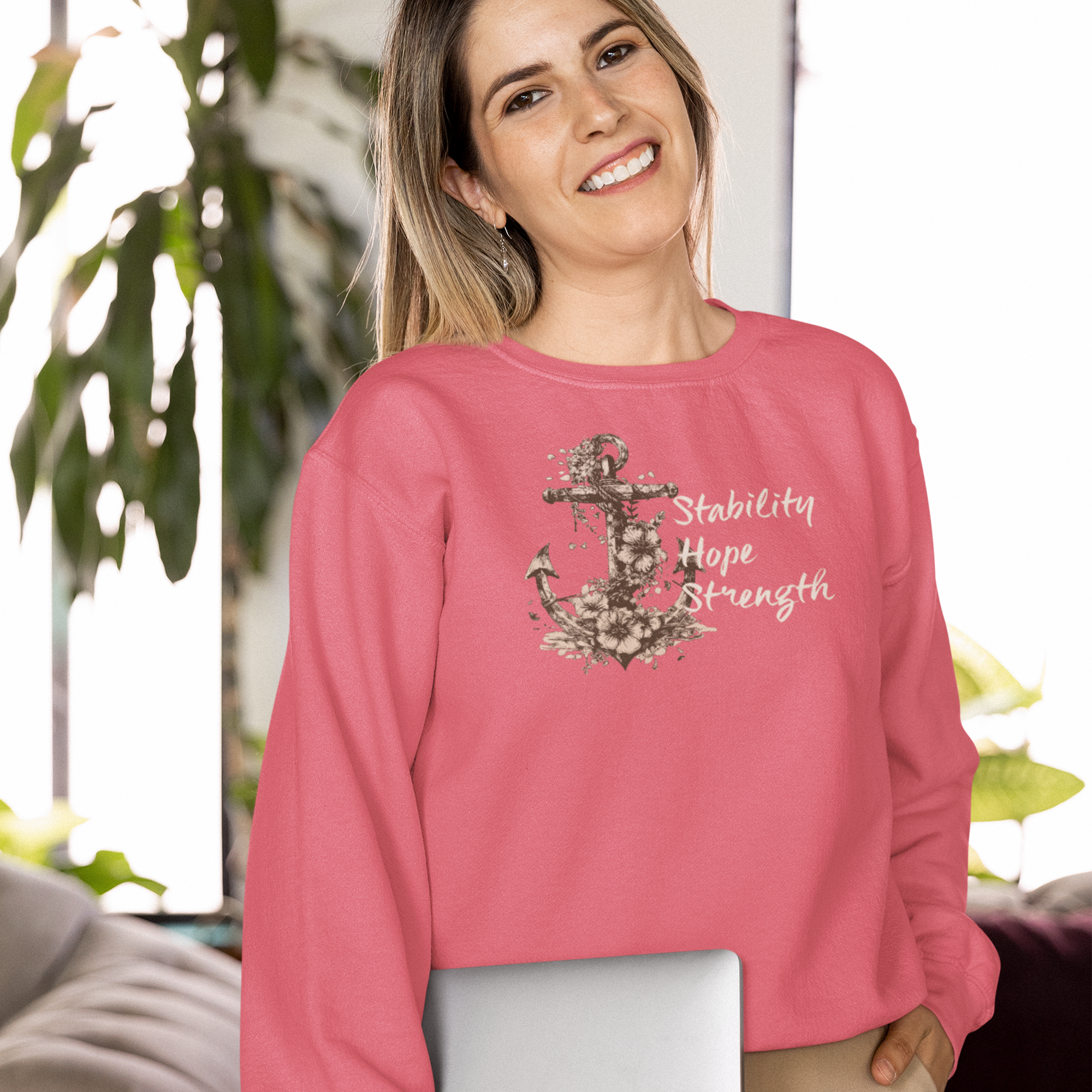 Stability, Hope, Strength - Anchor Crewneck Sweatshirt