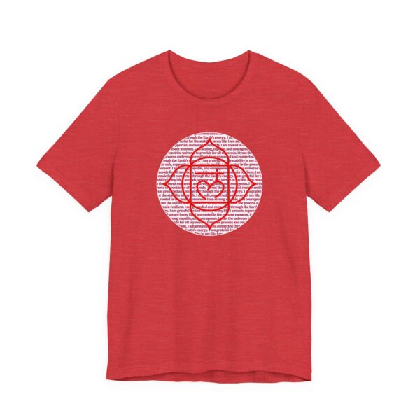 Root Chakra Affirmations Lightweight T-Shirt - Red Text - Image 8