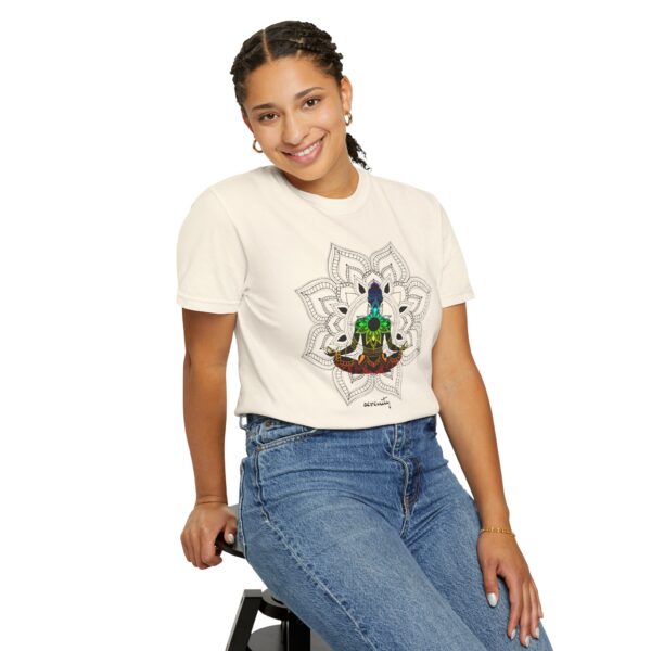 Serenity - Chakra Mandala Heavyweight Tee with Female Silhouette - Image 10