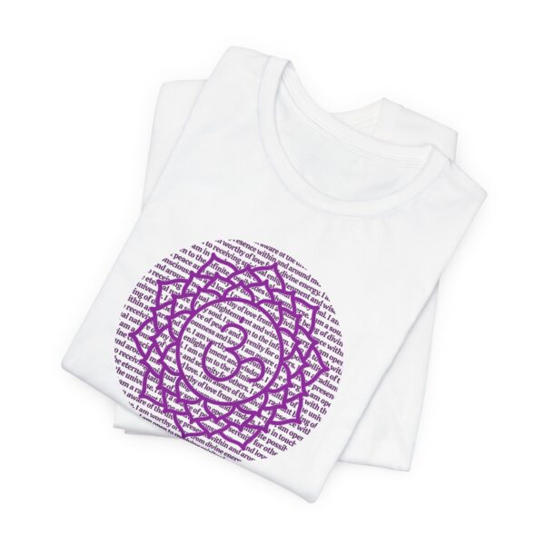 Crown Chakra Affirmations Lightweight T-Shirt - Purple Text - Image 4