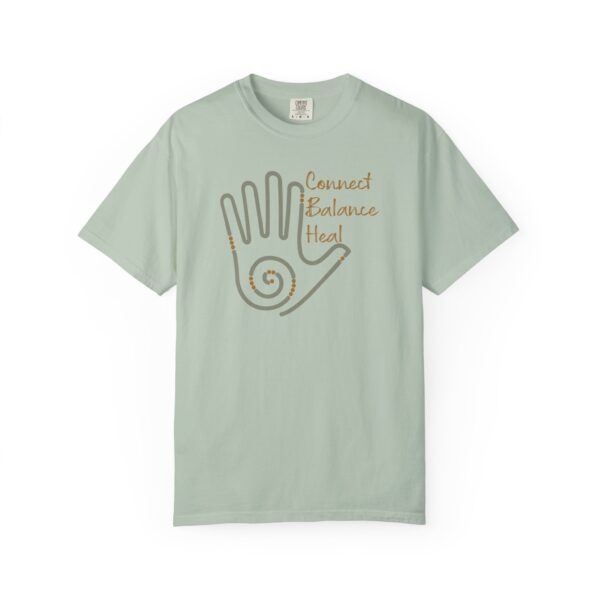 Connect, Balance, Heal - Reiki Hand Heavyweight T-Shirt - Image 11