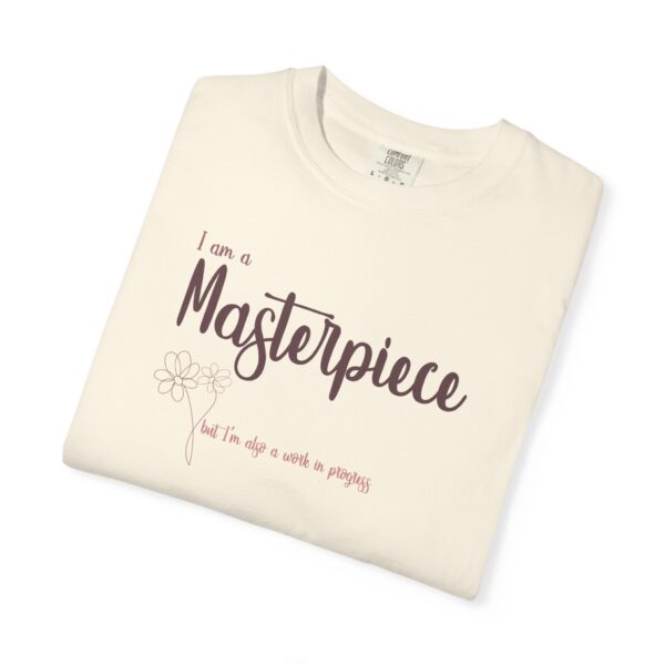 I am a Masterpiece Heavyweight T-Shirt, Floral Text - Image 8