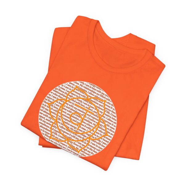 Sacral Chakra Affirmations Lightweight T-Shirt - Orange Text - Image 4