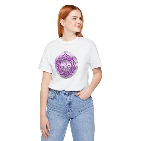Crown Chakra Affirmations Lightweight T-Shirt - Purple Text - Image 6