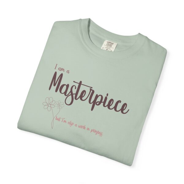 I am a Masterpiece Heavyweight T-Shirt, Floral Text - Image 13