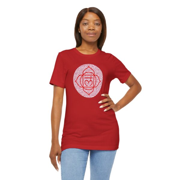 Root Chakra Affirmations Lightweight T-Shirt - Red Text - Image 7
