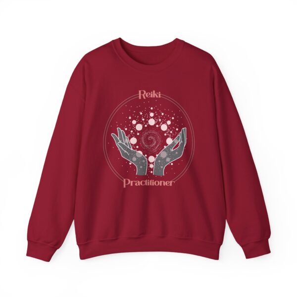 Reiki Practitioner - Crewneck Sweatshirt with Pink Text - Image 3