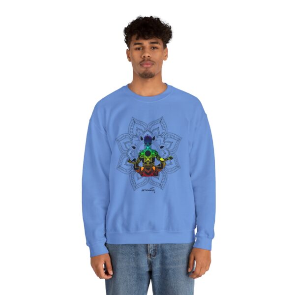 Serenity - Chakra Mandala Crewneck Sweatshirt, Male Silhouette - Image 19