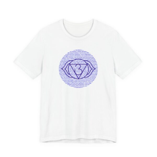 Third Eye Chakra Affirmations Lightweight T-Shirt - Indigo Text - Image 3