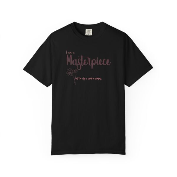 I am a Masterpiece Heavyweight T-Shirt, Floral Text - Image 16