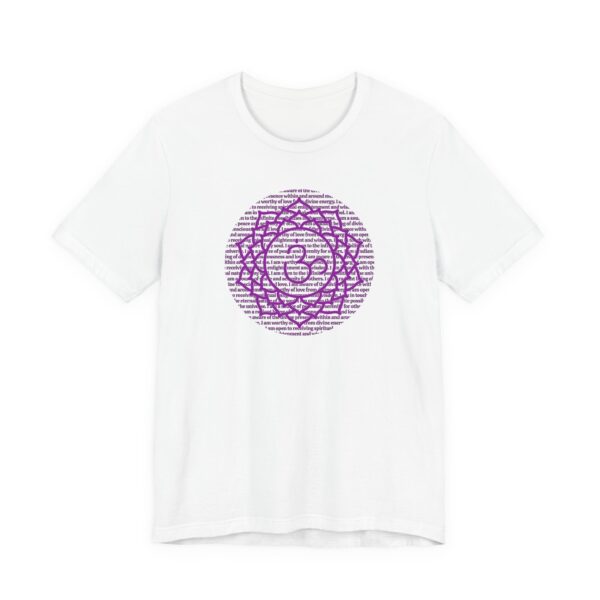 Crown Chakra Affirmations Lightweight T-Shirt - Purple Text - Image 3