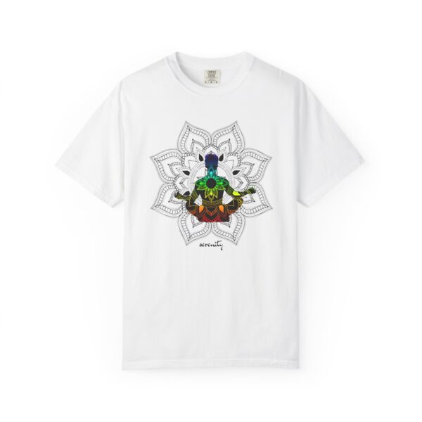 Serenity - Chakra Mandala Heavyweight Shirt with Male Silhouette - Image 3