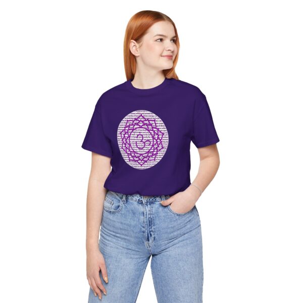 Crown Chakra Affirmations Lightweight T-Shirt - Purple Text - Image 15