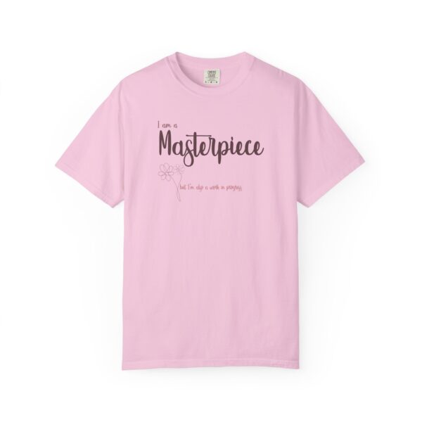 I am a Masterpiece Heavyweight T-Shirt, Floral Text - Image 20