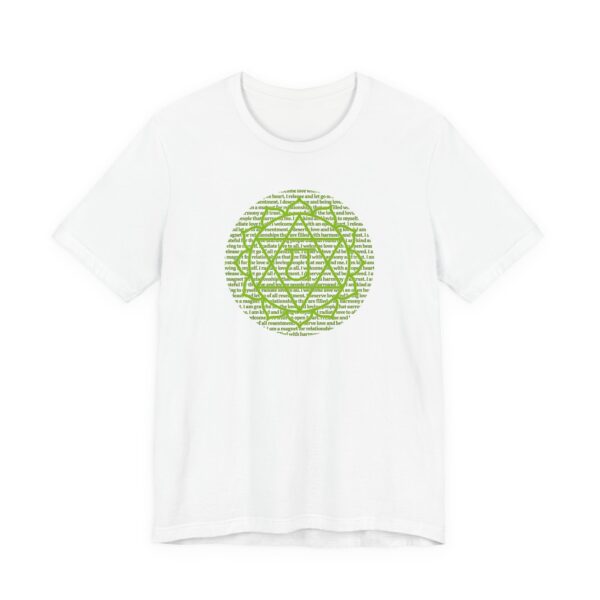 Heart Chakra Affirmations Lightweight T-Shirt - Green Text - Image 3