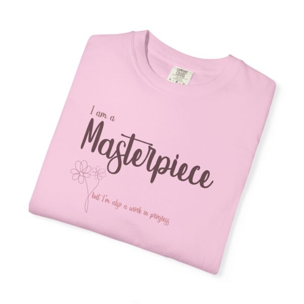 I am a Masterpiece Heavyweight T-Shirt, Floral Text - Image 21