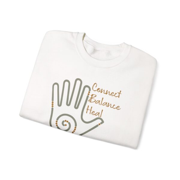 Connect, Balance, Heal - Reiki Hand Crewneck Sweatshirt - Image 4