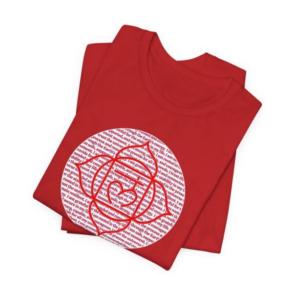 Root Chakra Affirmations Lightweight T-Shirt - Red Text - Image 4