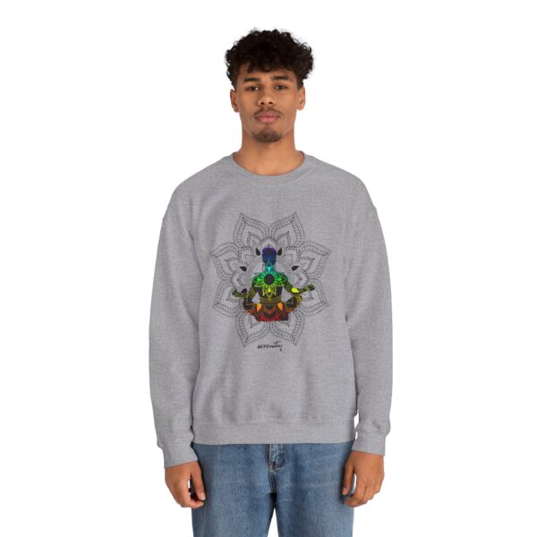 Serenity - Chakra Mandala Crewneck Sweatshirt, Male Silhouette - Image 11