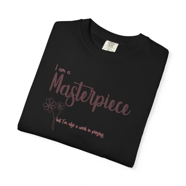 I am a Masterpiece Heavyweight T-Shirt, Floral Text - Image 17