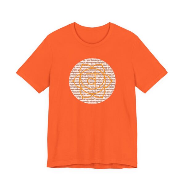 Sacral Chakra Affirmations Lightweight T-Shirt - Orange Text - Image 3
