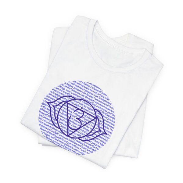 Third Eye Chakra Affirmations Lightweight T-Shirt - Indigo Text - Image 4