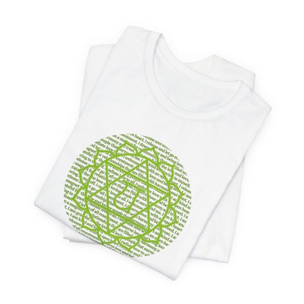 Heart Chakra Affirmations Lightweight T-Shirt - Green Text - Image 4