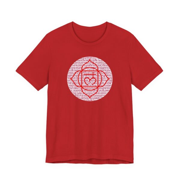Root Chakra Affirmations Lightweight T-Shirt - Red Text - Image 3
