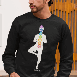 Balance - Chakra Crewneck Sweatshirt with Male Silhouette
