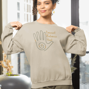 Connect, Balance, Heal - Reiki Hand Crewneck Sweatshirt