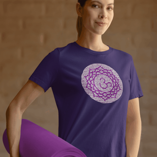 Crown Chakra Affirmations Lightweight T-Shirt - Purple Text