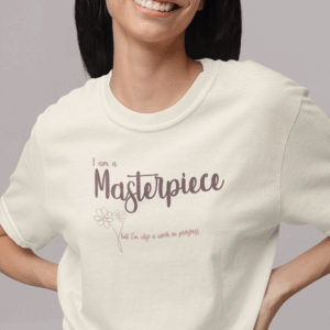 I am a Masterpiece Heavyweight T-Shirt, Floral Text