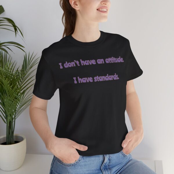 I Don't Have An Attitude, I Have Standards Lightweight Text Tee - Image 22