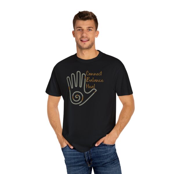 Connect, Balance, Heal - Reiki Hand Heavyweight T-Shirt - Image 22