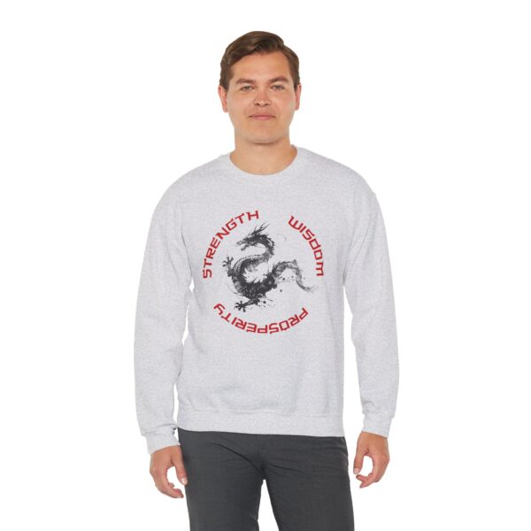 Strength, Wisdom, Prosperity - Dragon Crewneck Sweatshirt - Image 6