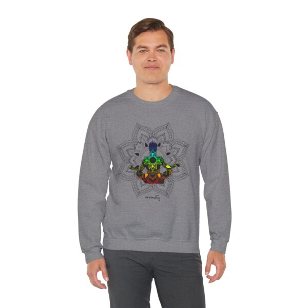 Serenity - Chakra Mandala Crewneck Sweatshirt, Male Silhouette - Image 14