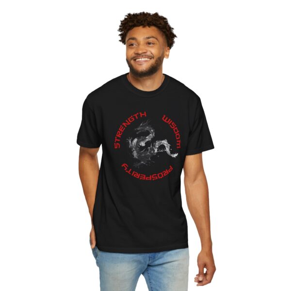 Strength, Wisdom, Prosperity - Dragon Heavyweight T-Shirt - Image 22