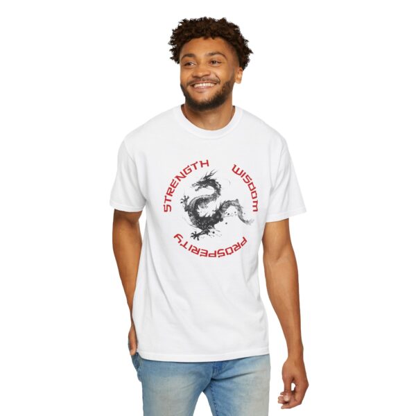 Strength, Wisdom, Prosperity - Dragon Heavyweight T-Shirt - Image 6