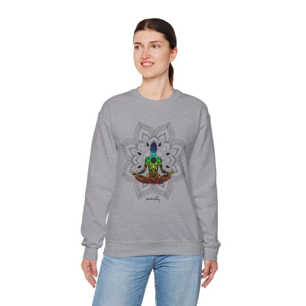 Serenity - Chakra Mandala Crewneck Sweatshirt, Female Silhouette - Image 10