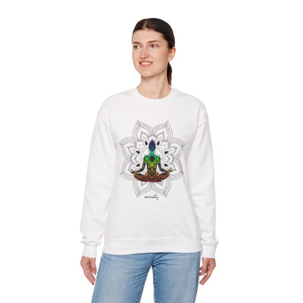 Serenity - Chakra Mandala Crewneck Sweatshirt, Female Silhouette - Image 6