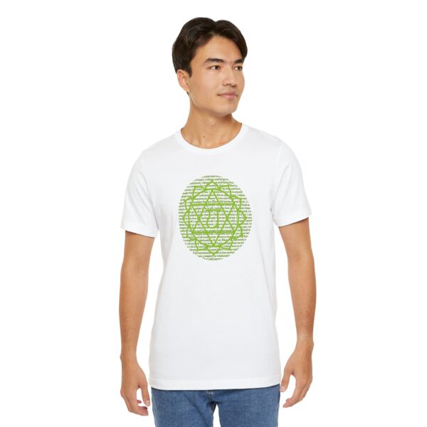 Heart Chakra Affirmations Lightweight T-Shirt - Green Text - Image 5