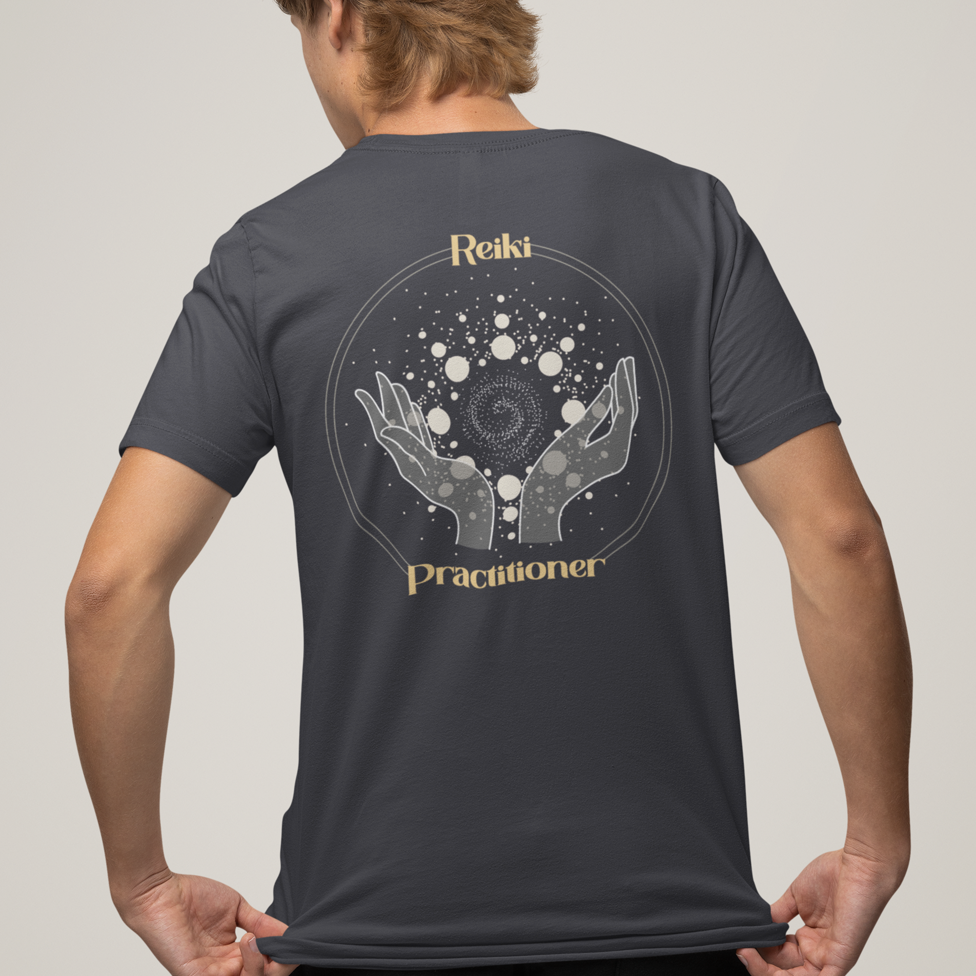 Reiki Practitioner - Lightweight T-Shirt with Yellow Text