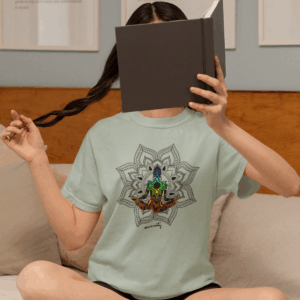 Serenity - Chakra Mandala Heavyweight Tee with Female Silhouette