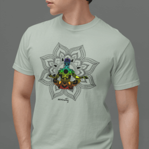 Serenity - Chakra Mandala Heavyweight Shirt with Male Silhouette