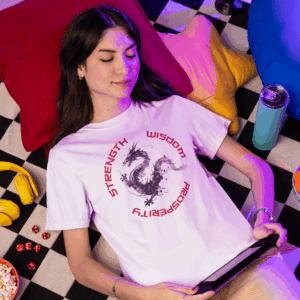 Strength, Wisdom, Prosperity - Dragon Heavyweight T-Shirt