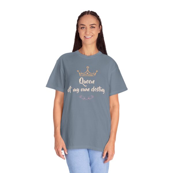 Queen of My Own Destiny Heavyweight T-Shirt - Floral Text - Image 19