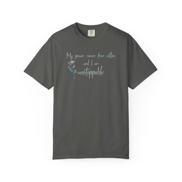 I am Unstoppable Heavyweight T-Shirt - Floral Text - Image 12